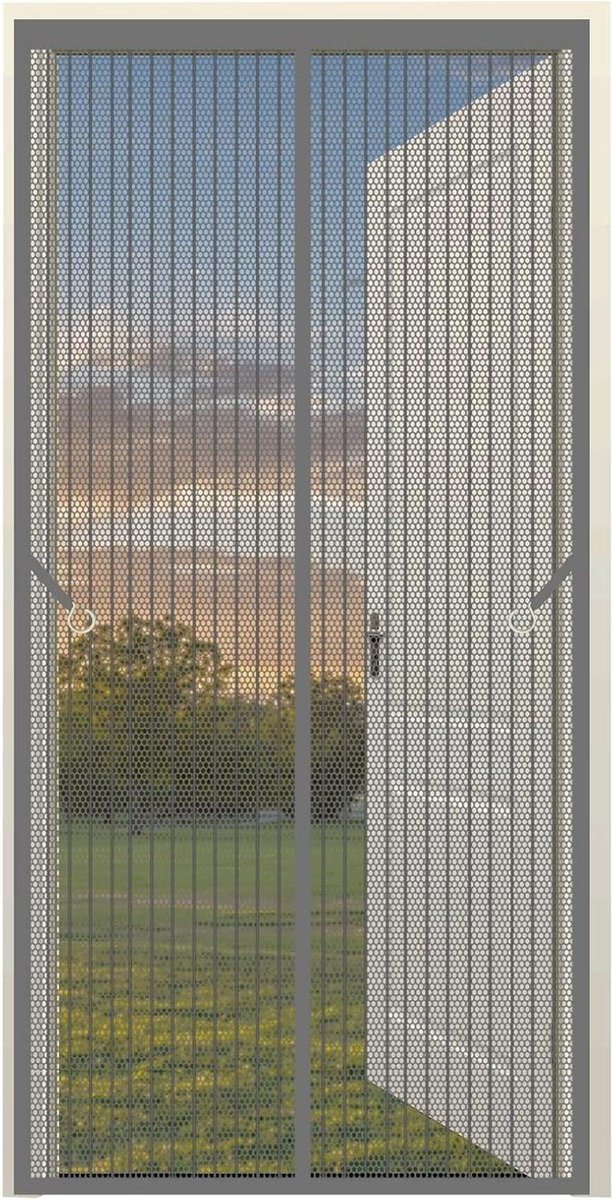Insectenhor Raam - Horrengaas Klamboe - Insecten Buiten Houden - Automatisch Sluitend - 165x290 cm - Grijs