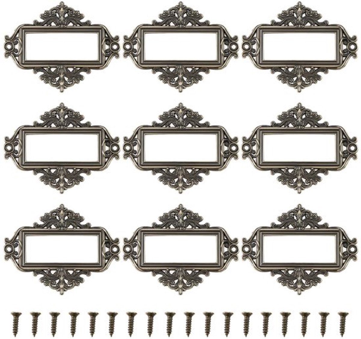 Vintage labelhouder bronsgoud, 24 stukken