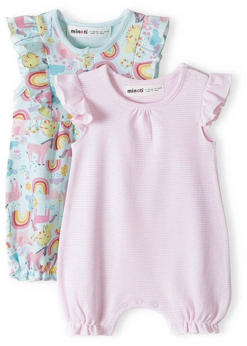 Minoti IMAGINE3 jumpsuit meisjes baby - mouwloos met regenboogprint