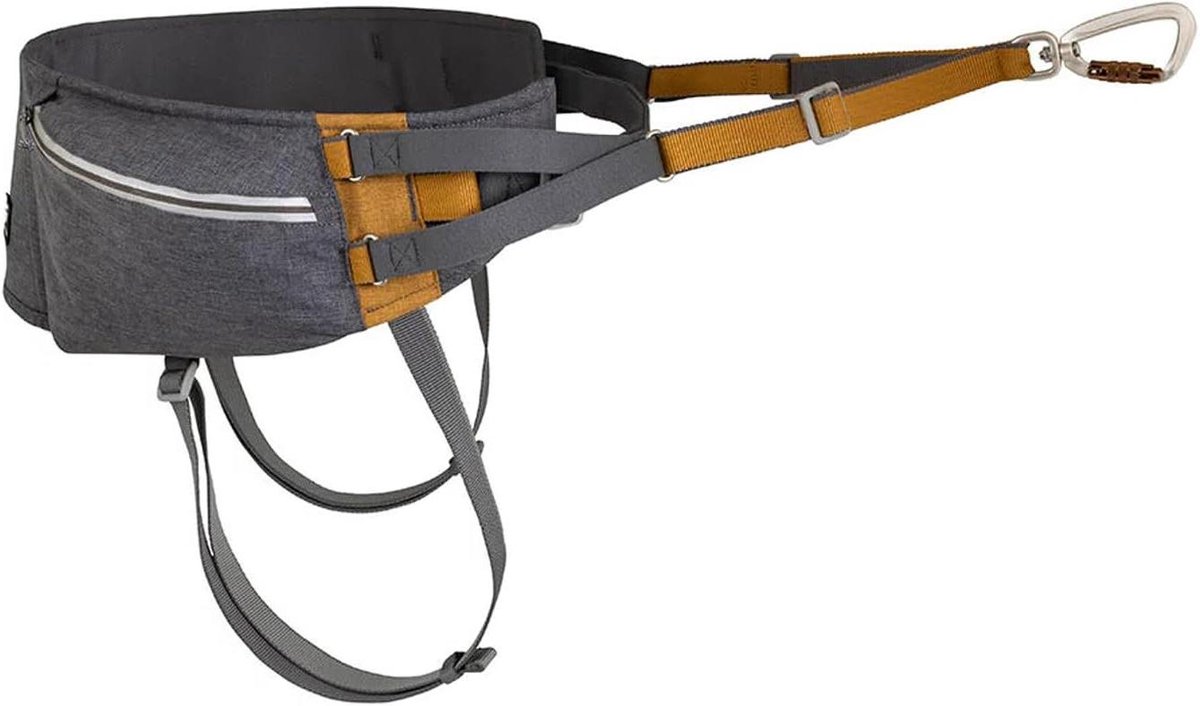 Outdoor Hondenriem - Wandelgordel Gordel - Handsfree Wandelen - Verstelbare Beenlussen - 310 g - Zwart