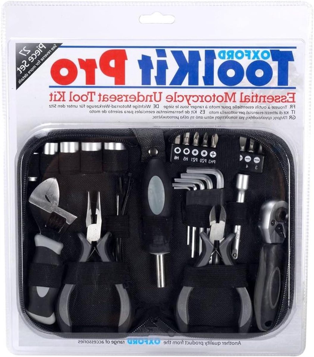 Oxford Gereedschapset - Motor Gereedschap - Motor Onderhoud - Hoge Kwaliteit - One Size - Zwart