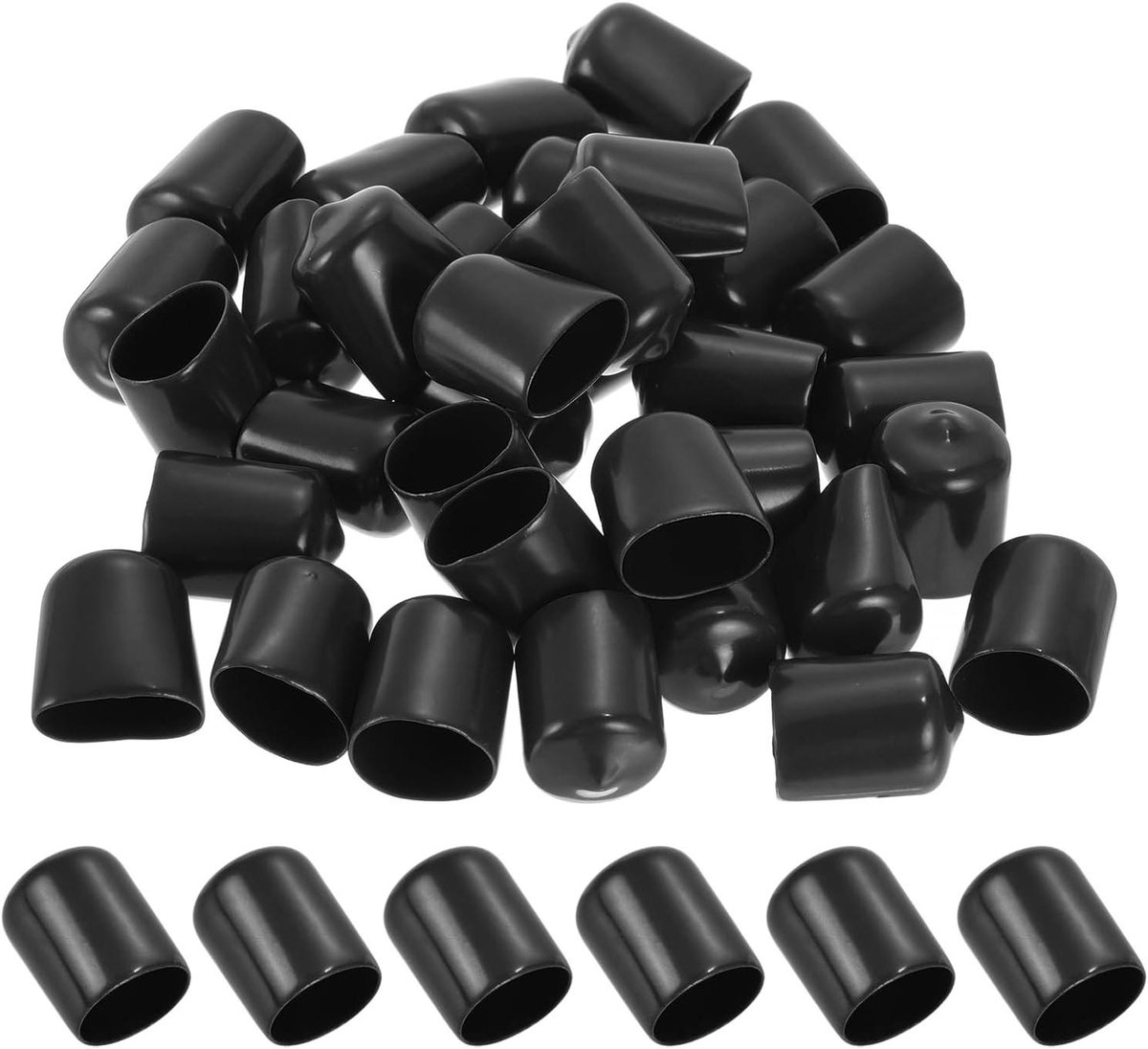 Rubberen Eindkappen - Vinyl Stoppers Beschermdoppen - Bescherming Afwerking - Slijtvast Vinylmateriaal - 15 mm - Zwart