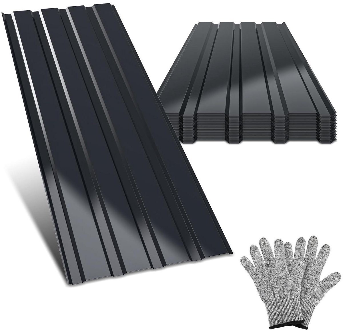 Profielplaten - Golfplaten Dakplaten - Dak Bedekken - Gegalvaniseerd Staal - 12 stuks 7 m² - Antraciet