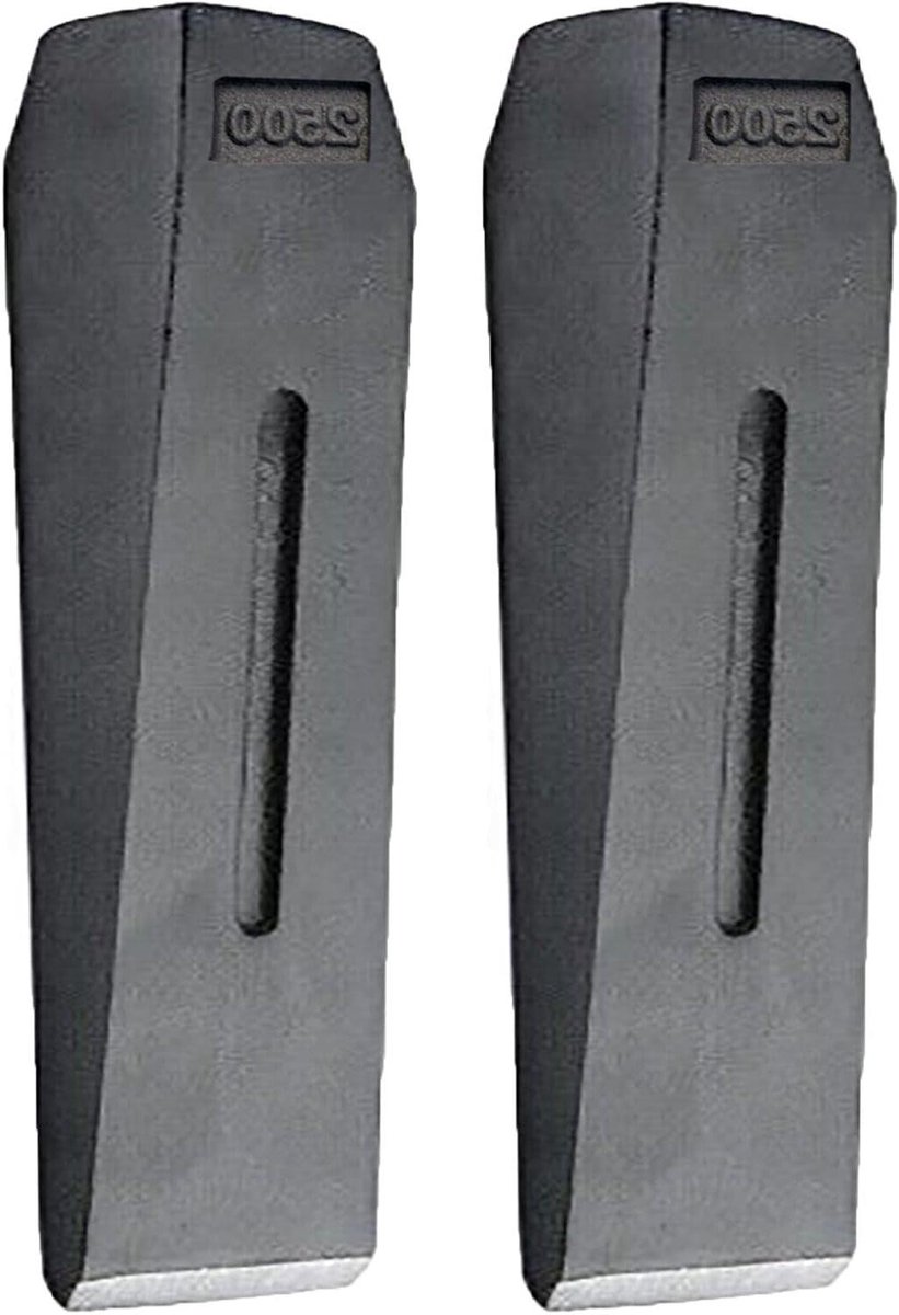 Houtsplijtwig Set - Splijtbeitel Wiggen - Brandhout Kloven - Zwaar Staal Gepoedercoat - 2x 25 cm - Zwart