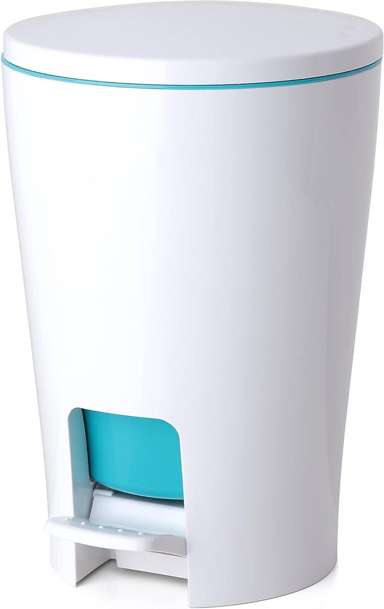 Prullenbak Badkamer Pedaal - Afvalemmer WC - Hygiënisch Afval Beheren - Binnenemmer met Handvat - 5L - Turkoois