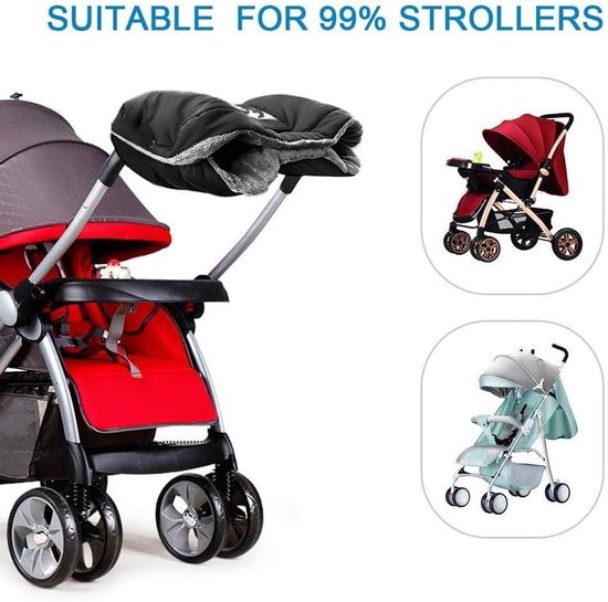Kinderwagen Handwarmer - Mouw Kinderwagen - Handen Warm Houden - Met Telefoonvak - Universele Maat - Zwart — afbeelding 5