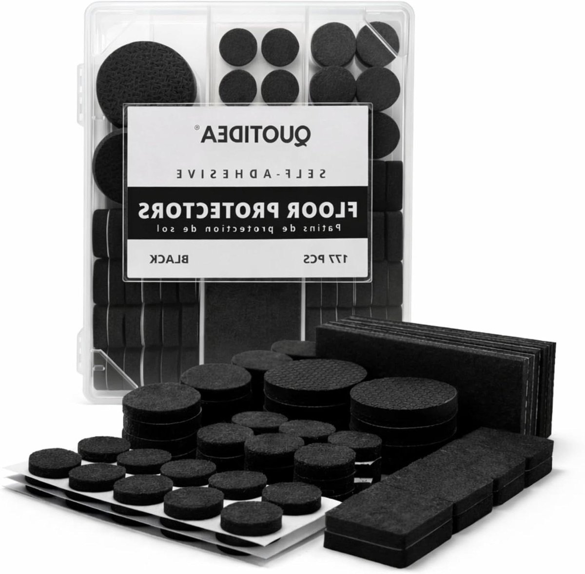 Vloerbeschermpads Vilt - Meubelvilt Glijders - Meubels Beschermen - Zelfklevend Assortiment - 177 Stuks - Zwart