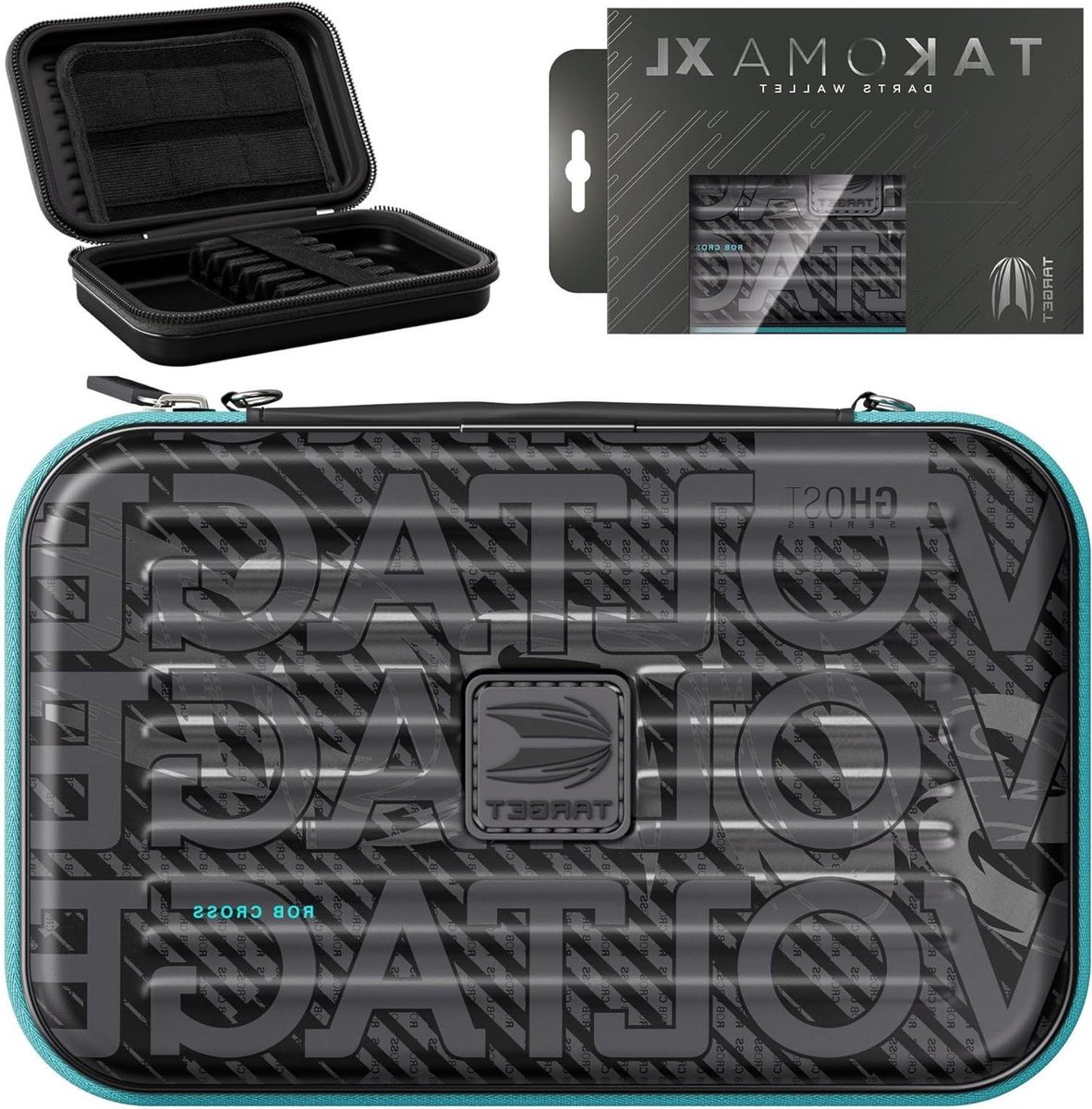 Dart Wallet - Dartkoffer Darttas - Darts Opbergen - Harde Schaal - 19 cm x 13 cm - Zwart Wit