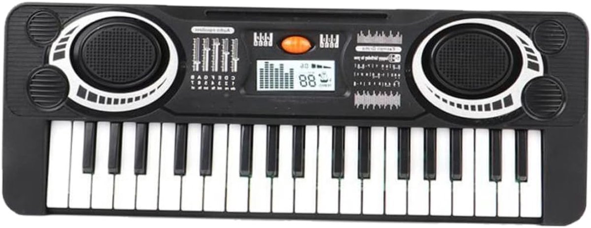 Elektronisch Kinderpiano - Speelgoed Keyboard Muziek - Muziek Leren Spelen - Met Externe Microfoon - 37 Toetsen - Zwart