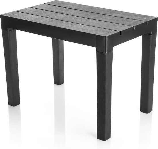 Weerbestendige bijzettafel zwart voor binnen en buiten - Kunststof campingtafel/tuintafel — afbeelding 4