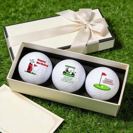 Set van 3 Verjaardag Golfballen Cadeau met Opdruk voor Golfers van Merkloos — afbeelding 4