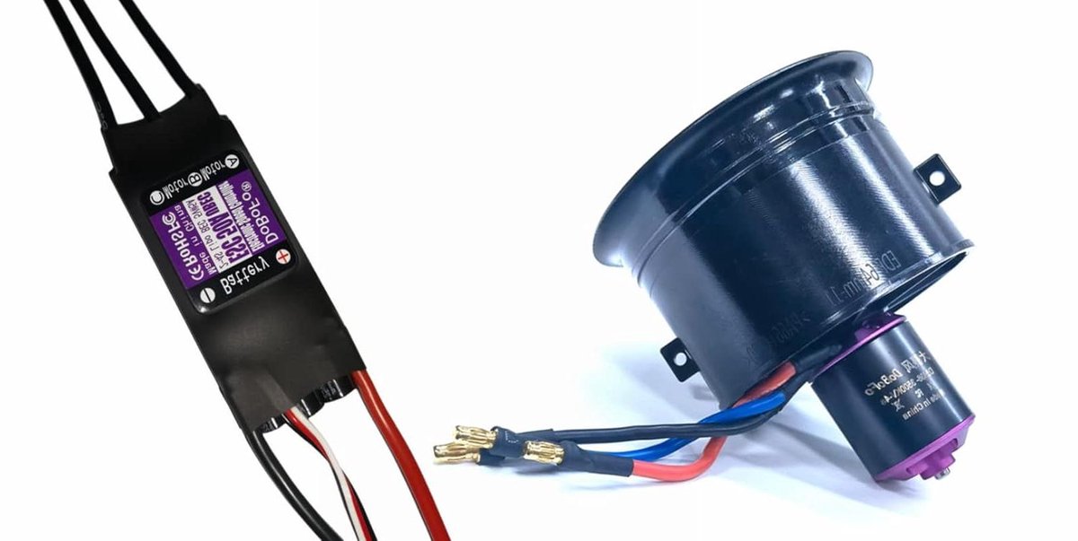 Elektrische Luchtafvoer - RC Jet Motor - Modelvliegtuig Aandrijving - Lichtgewicht Krachtig Ontwerp - 64mm - Zwart