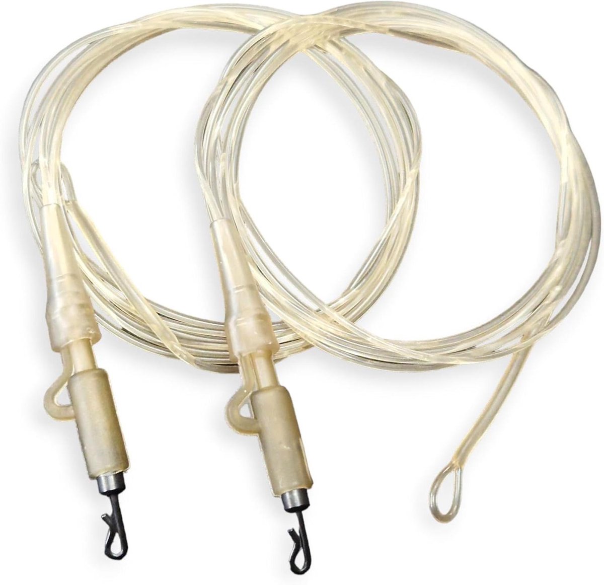 Karper Leaders - Karper Veiligheidslijn Clips - Vissen - Snel Zinkend - 100cm - Doorschijnend Bruin