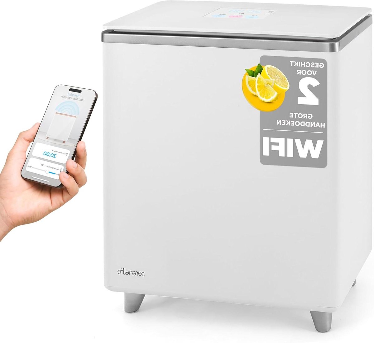 Handdoekwarmer Bucket - Dekenverwarmer Spa - Luxe Ontspanning - Wifi Gestuurd - 20 Liter - Zilver