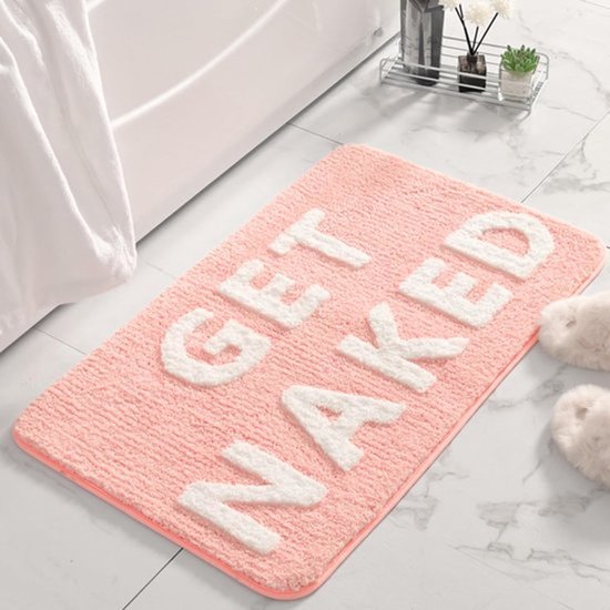 Get Naked Rug - Antislip Badmat - Roze - 40x60 cm - Badkameraccessoire
