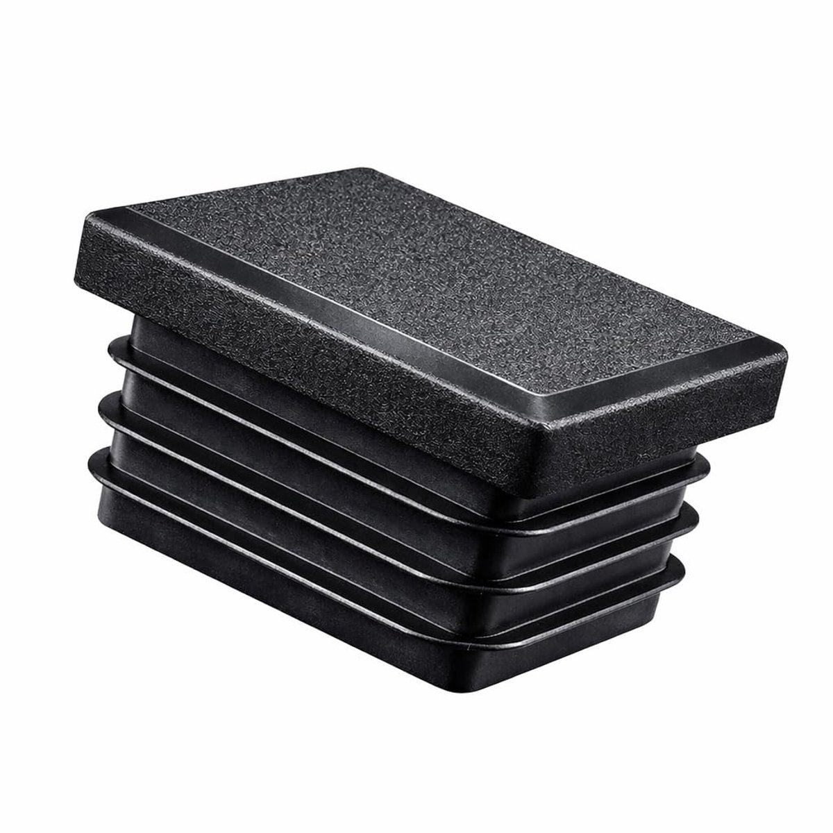 Set van 4 vierkante lamellenstoppen - Gemaakt in Duitsland - Van hoogwaardig kunststof - Einddoppen, doppen, glijders - Vierkante buisdoppen (60 x 60 mm, 4)