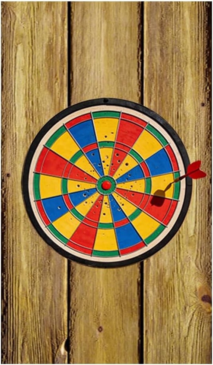 Dartbord Wandbescherming Set met 6 Zelfklevende Panelen in Houtlook (30 x 30 cm) voor Geluidsreductie, Wandbescherming en Bescherming van Dartpunten