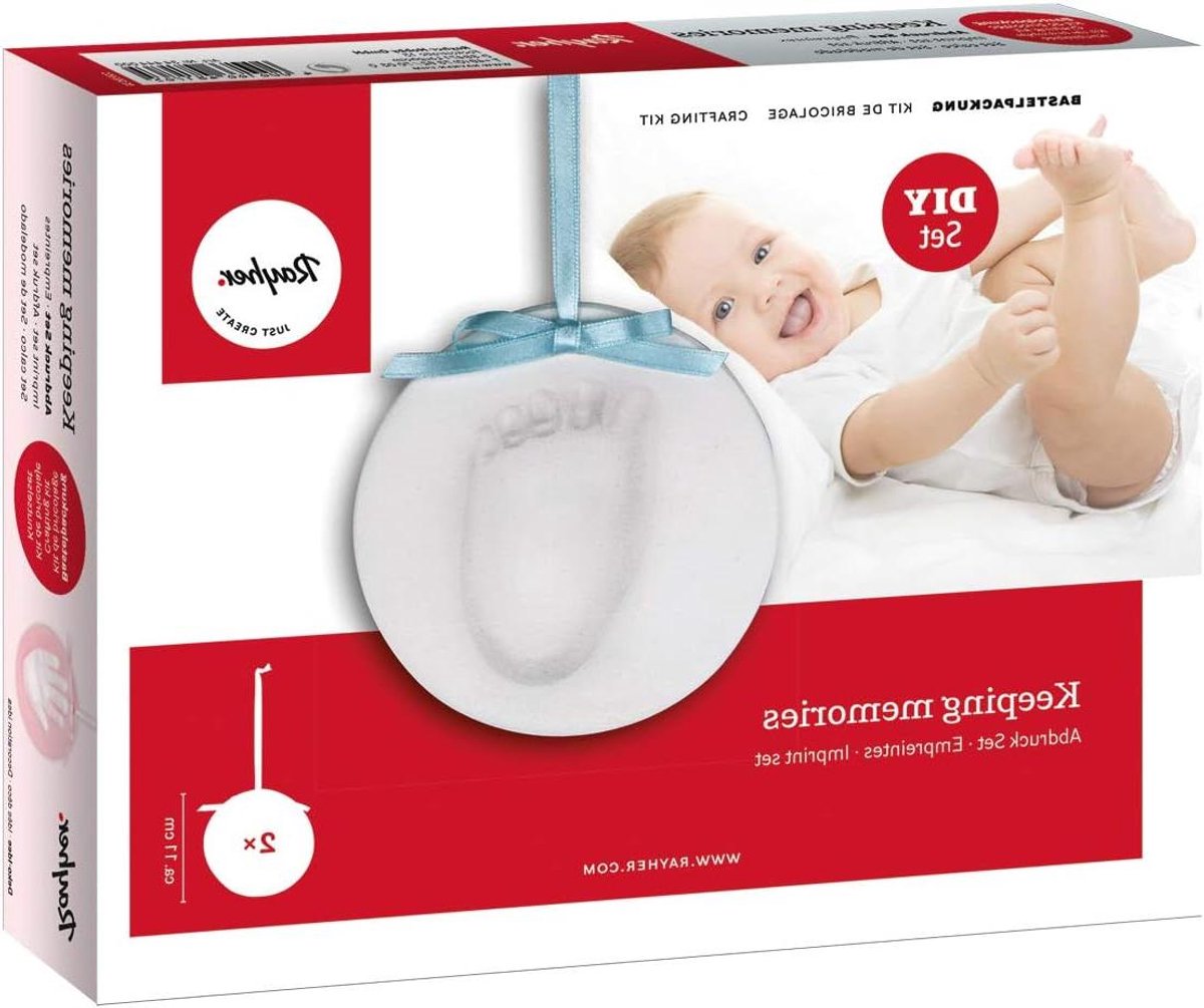 Afdrukset Babyhanden - Babyvoeten Set - Blijvende Herinneringen Maken - Luchtdrogende Klei - 2 hangers ca. 11 cm - Gesorteerd