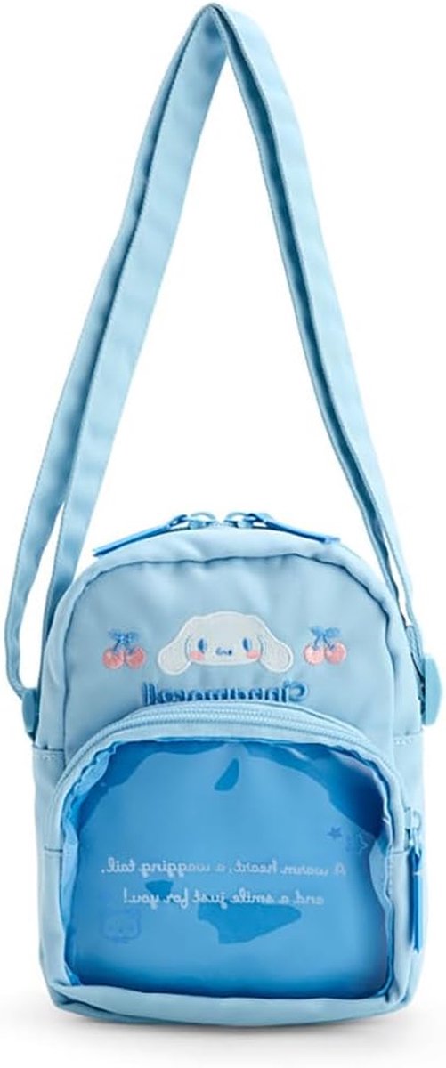 Kinder Schoudertas - Meisjestasje Cinnamoroll - Spulletjes Dragen - Transparant Vak - 18 x 14 x 7.5 cm - Blauw