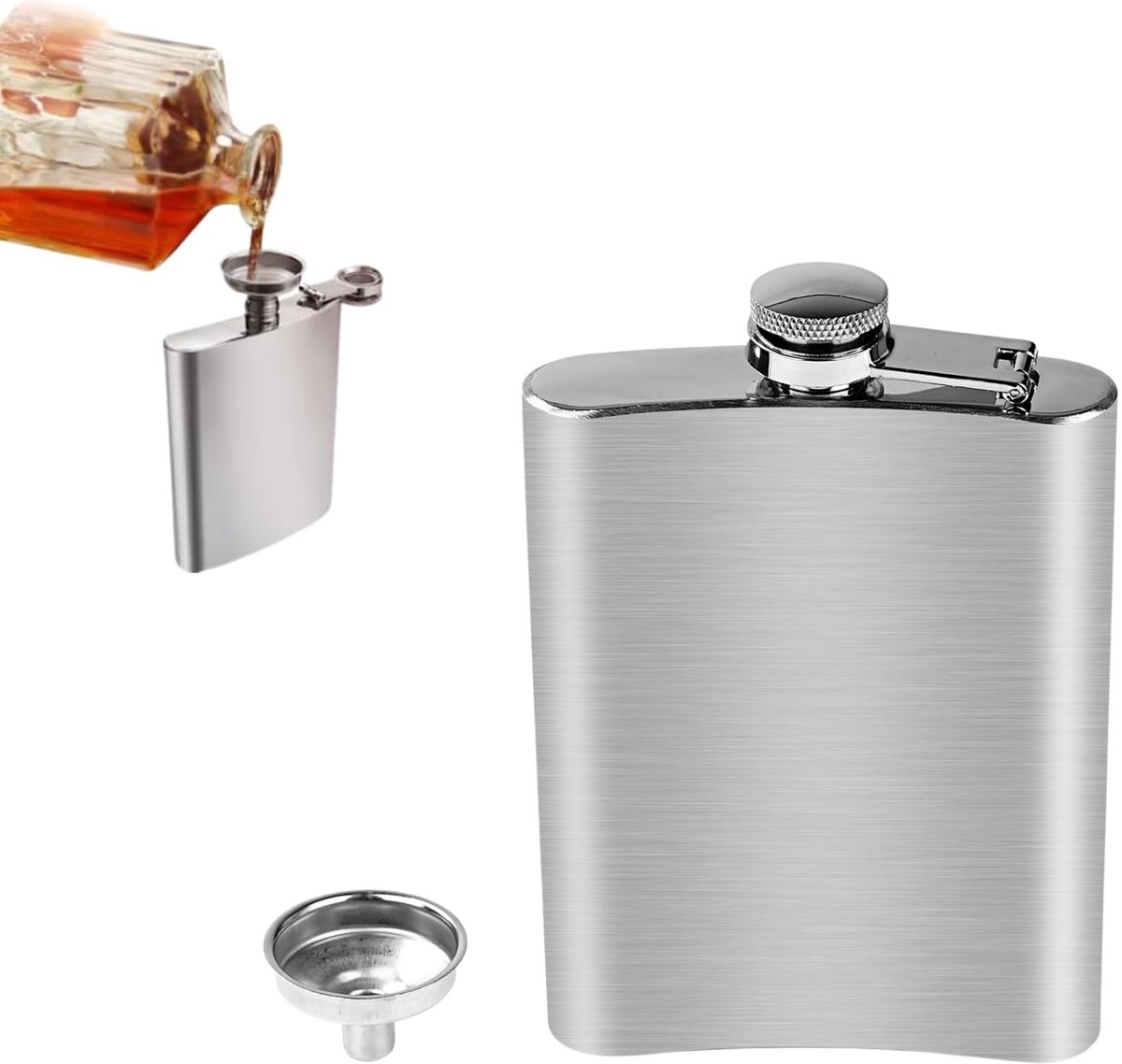 Roestvrij staal 8 oz draagbare heupfles klein lekvrij met trechter voor whiskey rum wodka voor mannen en vrouwen