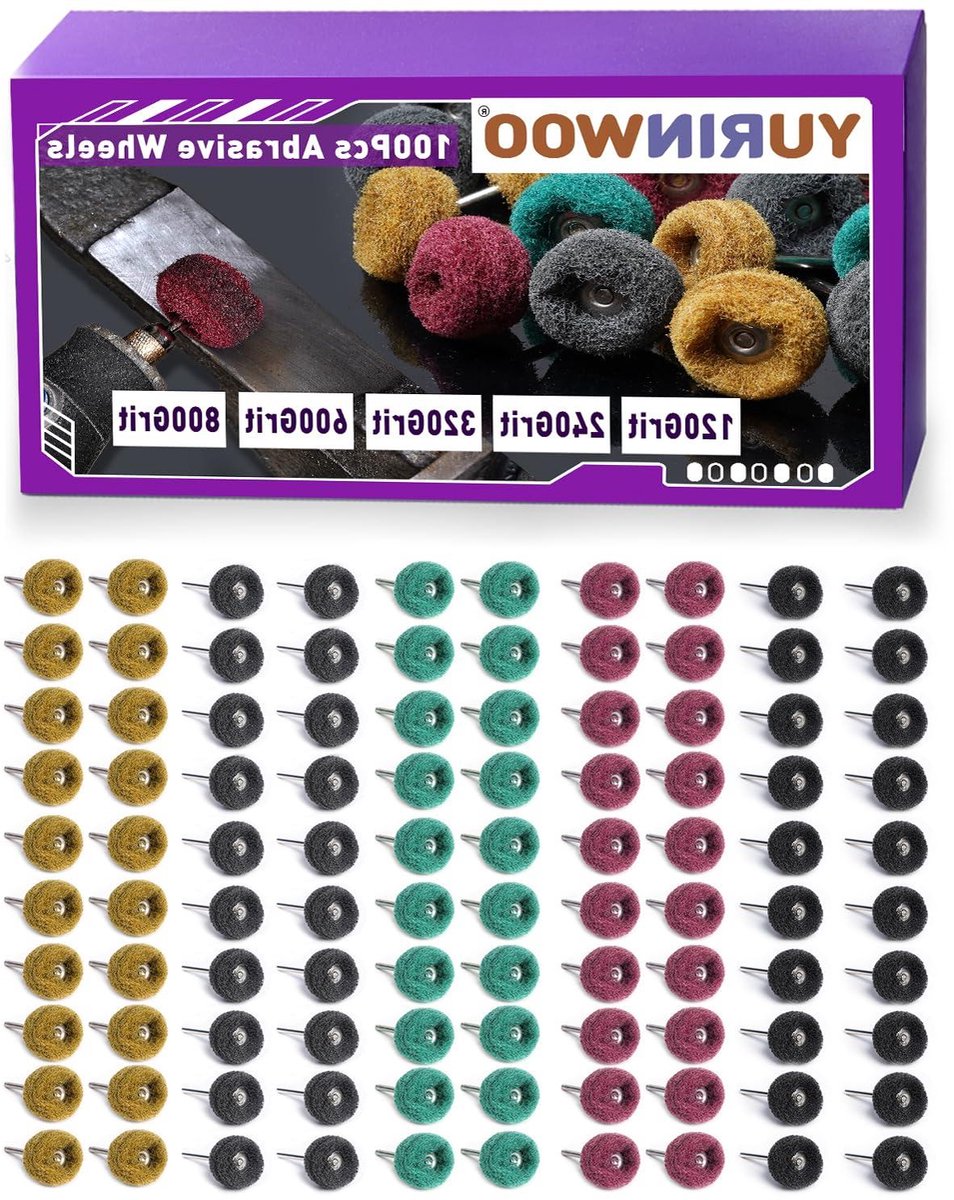 Slijp- en Polijstschijven - Schuurwieltjes Rotary Tool - Metaal Bewerken - 100 Stuks Nylon Fiber - Ø 25 mm