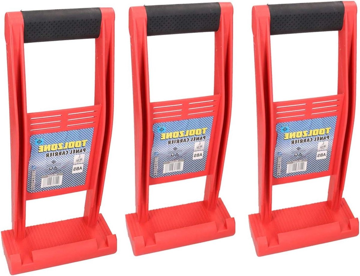 Gipsplaat Paneeldrager - Plaathouder Houtdrager - Materiaal Transport - Ergonomisch Handvat - 3 Stuks - Zwart