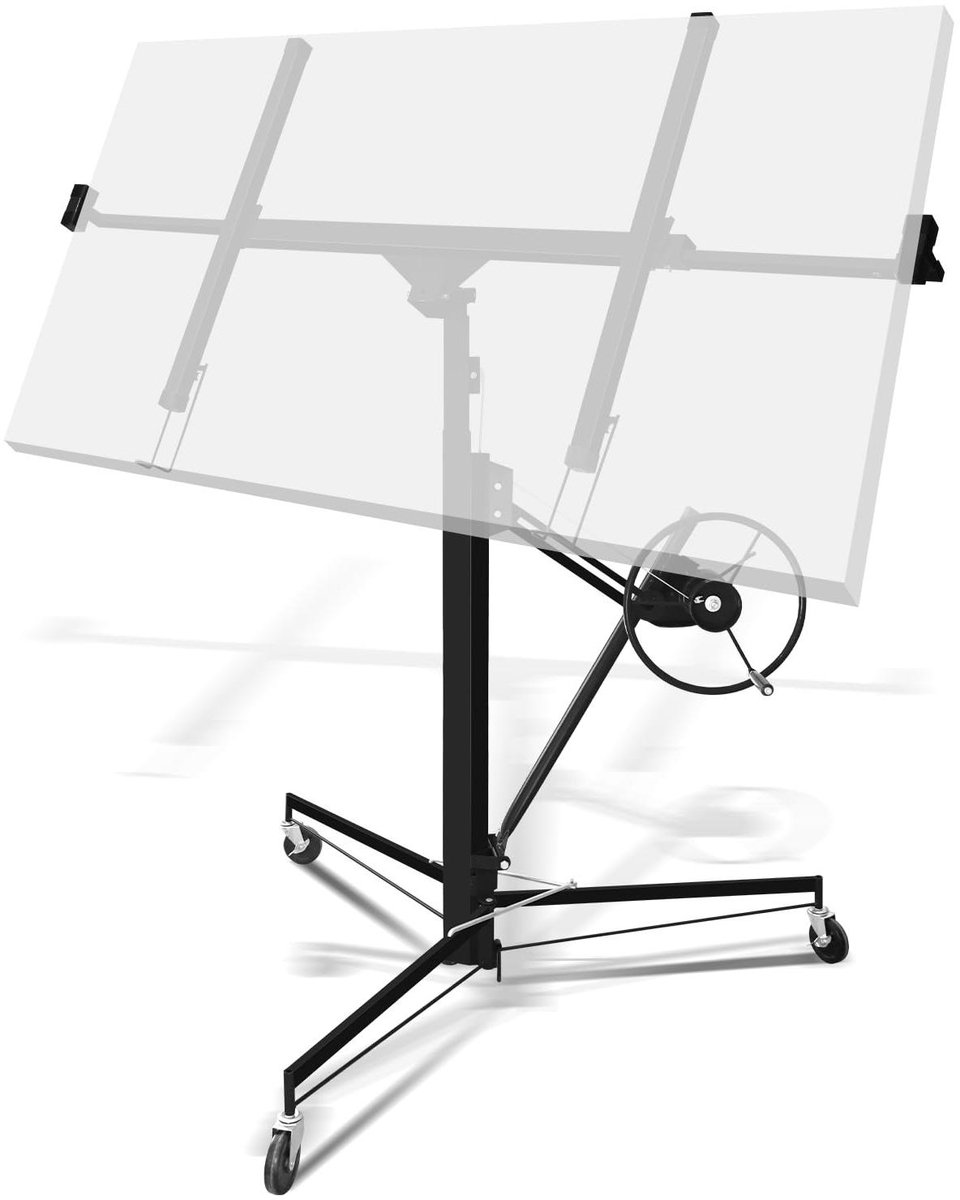 Plaatheffer - Gipsplaatlift Montagehulp - Plafond Monteren - Inklapbaar Verstelbaar - 350 cm Werkhoogte - Zwart