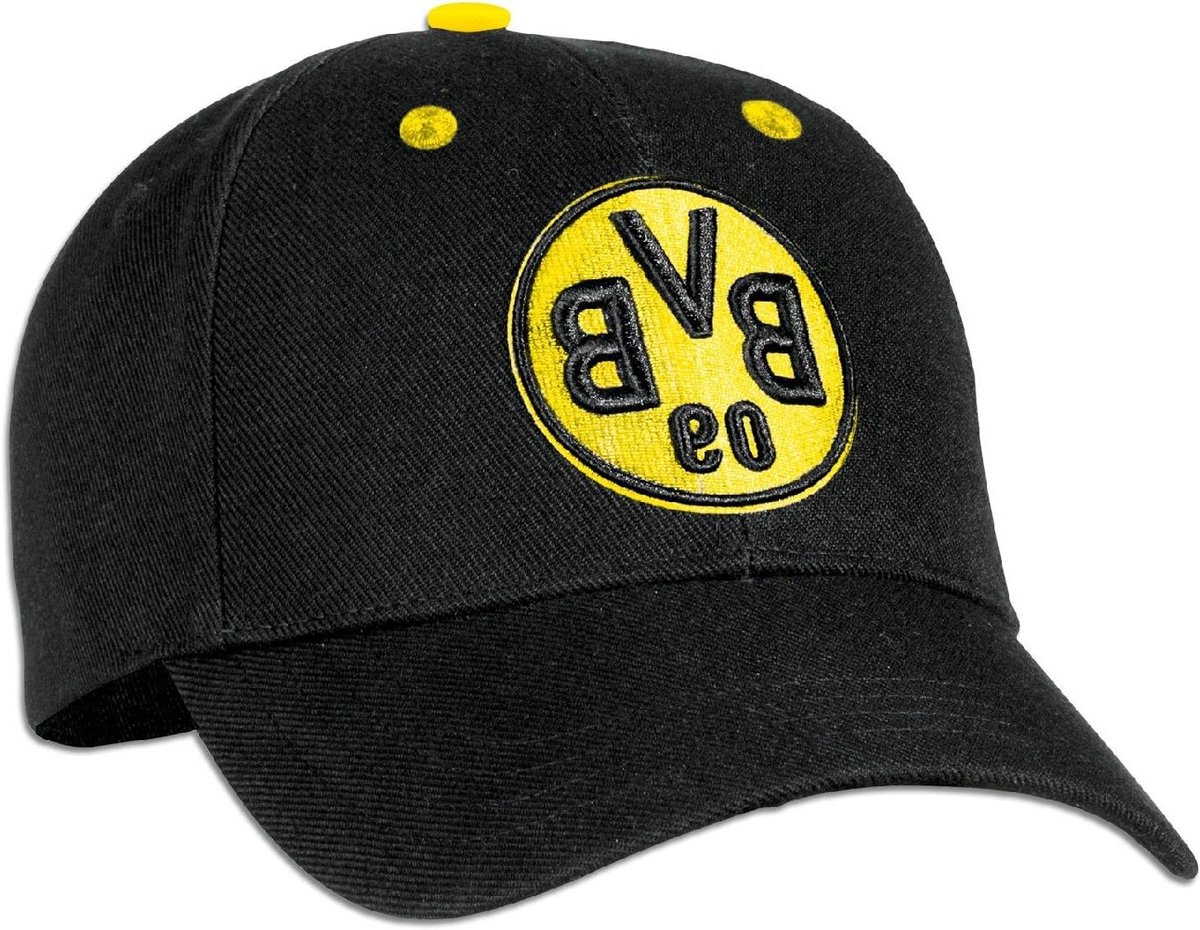 BVB Pet - Voetbal Pet - Fan Merchandise - Geborduurd Embleem - Eenheidsmaat - Zwart Geel