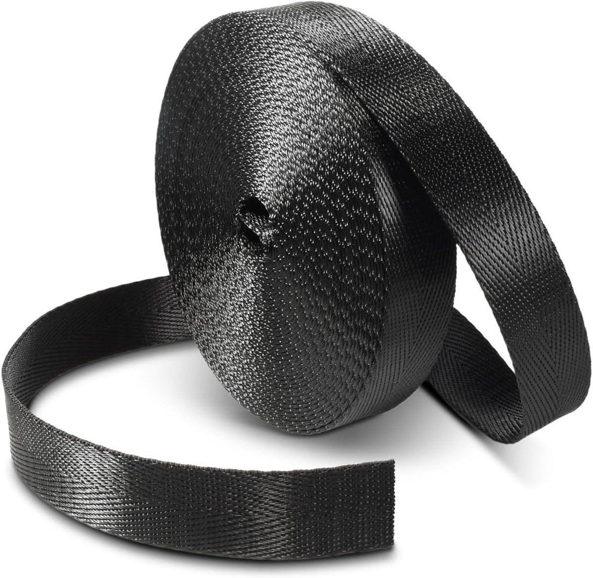 Nylon Singelband - Zware Riemen Stof - Tassen Repareren - Weerbestendig V-patroon - 10 Yards - Zwart