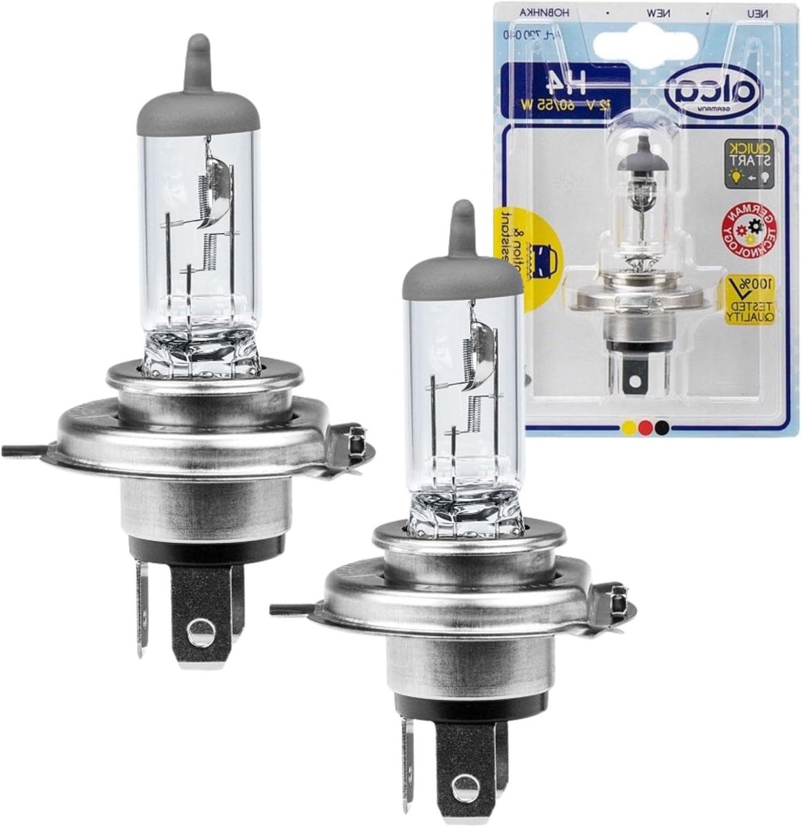 Halogeen Koplamp Lampen - Autolampen H4 - Veilig Rijden - Verbeterde Afstandsfocus - 17 mm x 82 mm - Wit