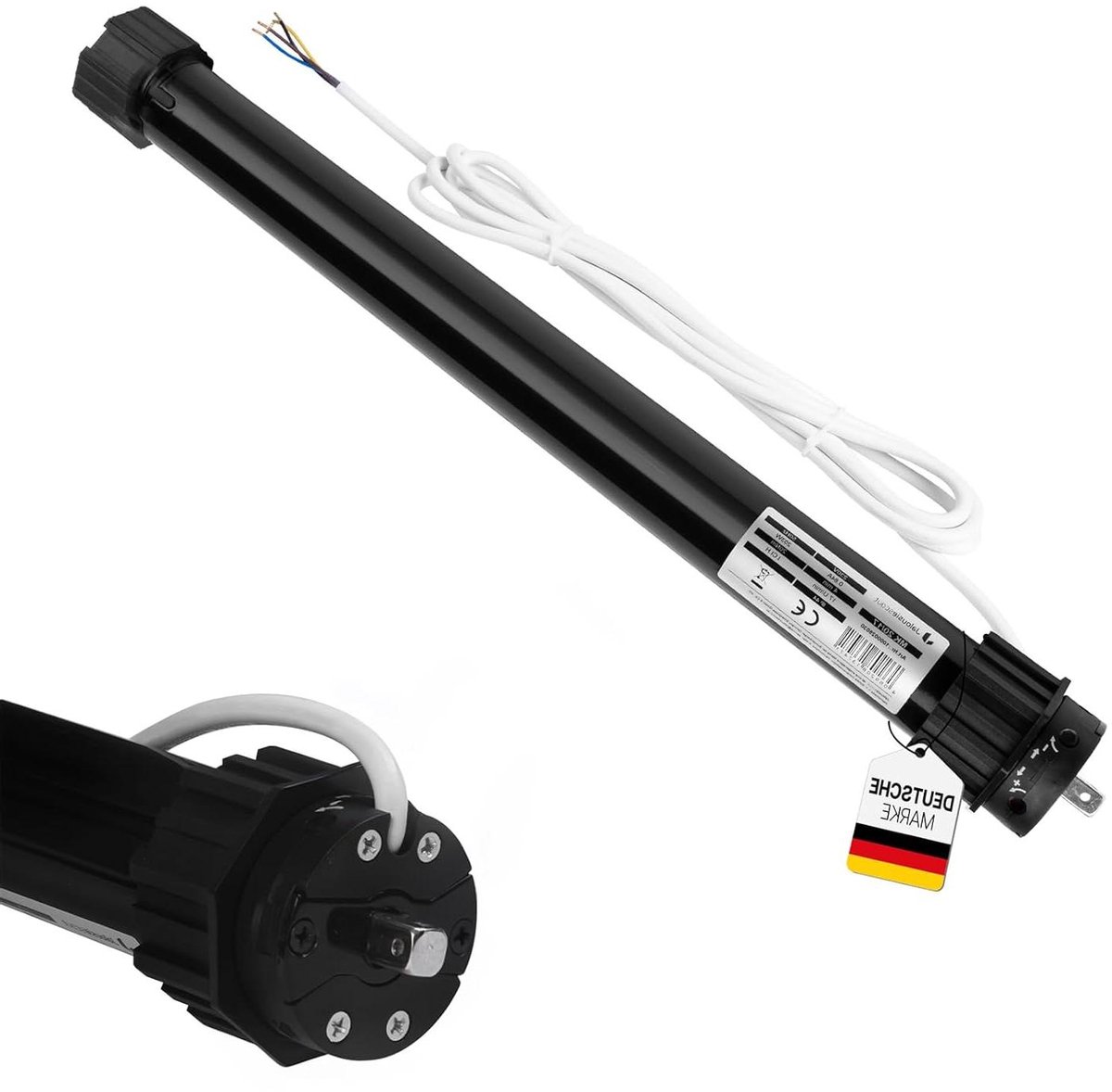 Rolluikmotor MK 20/17 - Buisrolluikmotor Elektrische aandrijving - Automatisch Rolluiken Bediening - Mechanische Eindschakelaars - 20 Nm - Grijs
