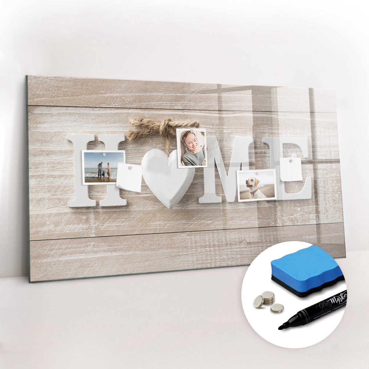 Tulup Whitebord - Houten huisnaambord - 120 x 60 cm - Veelkleurig Magnet Board - Gratis 5 Sterke Magneten + Whiteboard Marker & Wisser - Minimalistisch Prikbord - Magnetisch Memobord - Organiseer Je Bureau