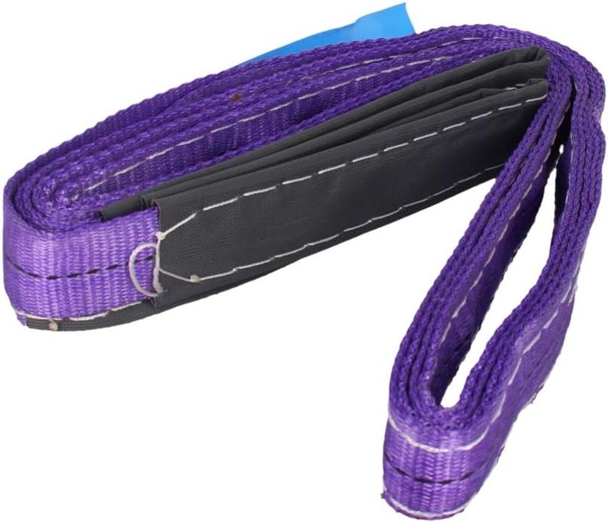 Trekband - Hefband hijsband - Materiaal verplaatsen - Oog tot oog ontwerp - 3 meter 25mm - Paars