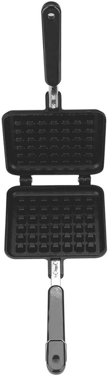 Wafelijzer Pan - Wafelmaker Bakvorm - Thuis Wafels Maken - Antiaanbaklaag - 31.5 x 14 cm - Zwart