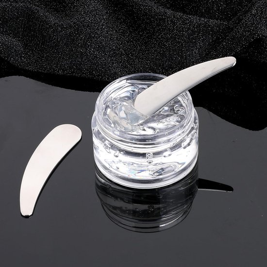 Spatels, cosmetische metalen spatels, gezichtsmasker spatels make-up spatels mini cosmetische spatels voor crème gezichtsmasker lotions vochtinbrengende crèmes — afbeelding 3