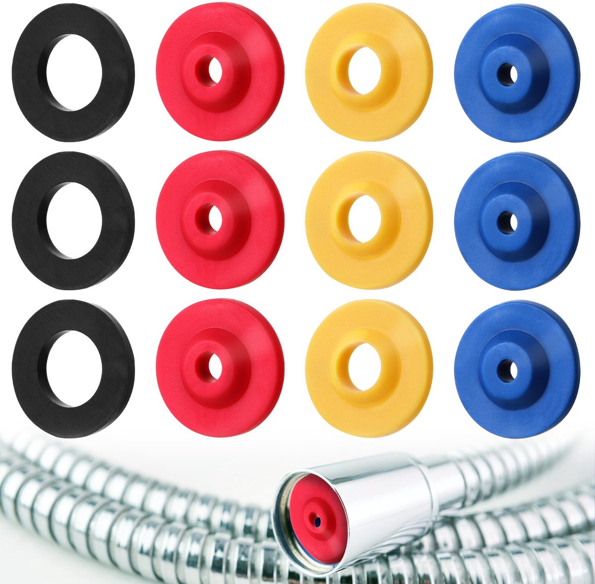 12 Stuk Siliconen Douchekop Flow Restrictor 4 Specificaties Water Flow Reducer Limiter voor Handheld & Vaste Douches