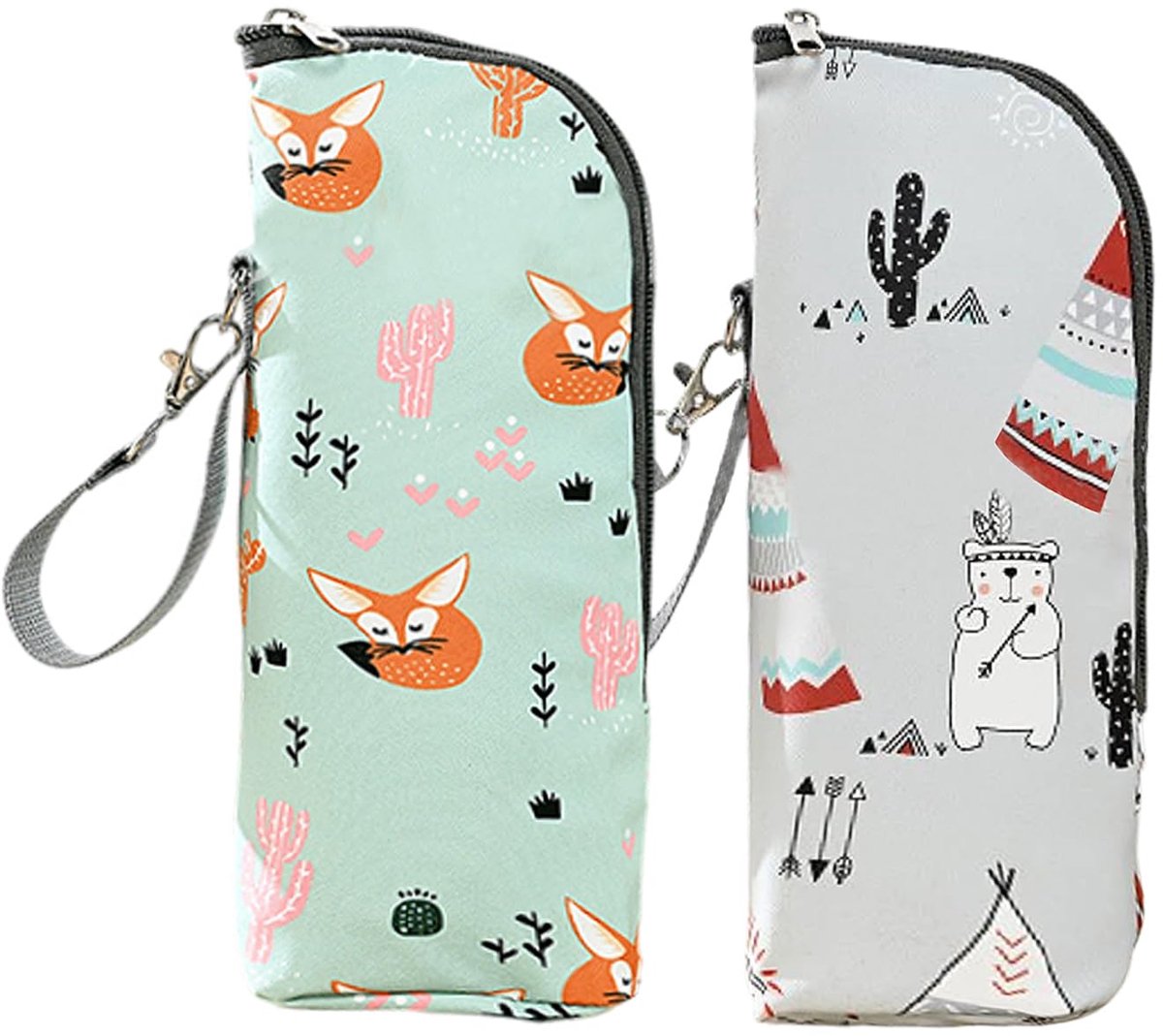 Verpakking met koeltassen en flessenzakken, praktische accessoires voor babyflessen, flessenhouder, reisaccessoires