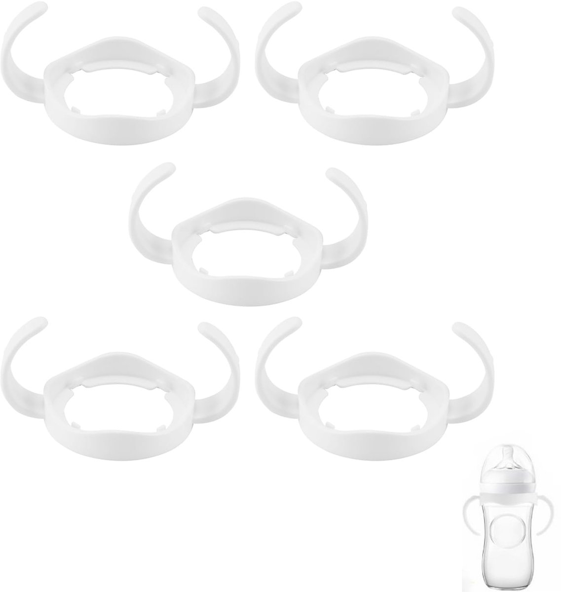 Babyvoeding verzorging flessenhouder, Easy Grip standaard kunststof handvat voor AVENT Natural Series White (5-pack)