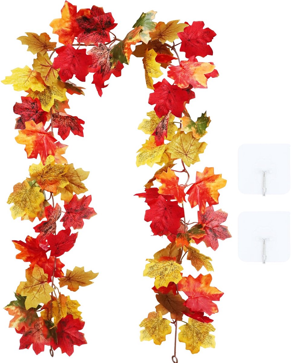 herfst esdoorn bladeren slinger, herfst decor herfst gebladerte slinger nep planten opknoping wijnstok voor kamer muur tuin bruiloft feest Thanksgiving Halloween
