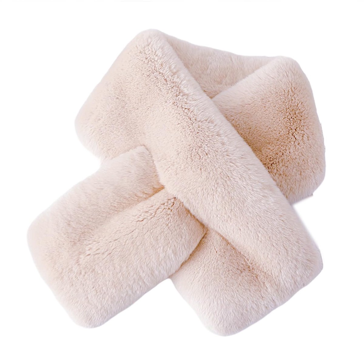 1 stuks kruiskraag kindersjaals, faux konijnenbont kruis sjaal, pluche dikke warme kruissjaal, kraag wrap kruis hals sjaals, super zachte pluche sjaal, voor meisjes vrouw - kaki, Kaki, 1