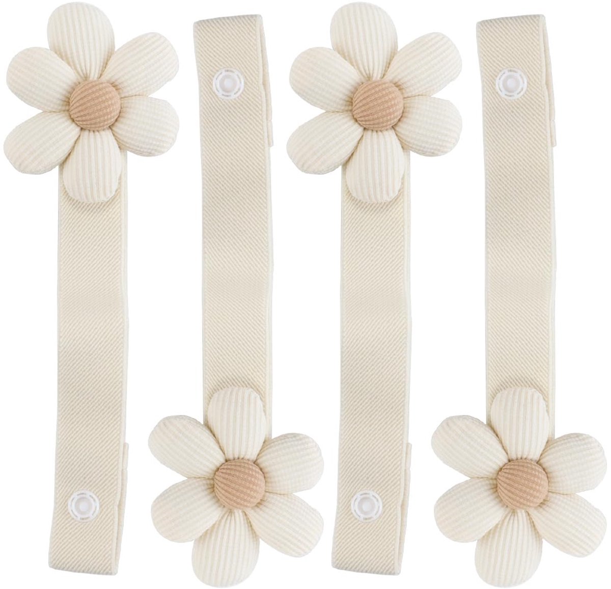 Gordijnbinders, bloem, gordijnhouder met gesp, gordijnbinders, handgebreide katoenen houders, beige