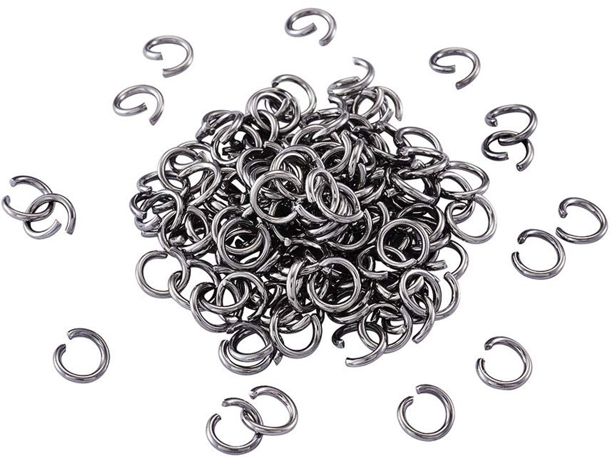 1000 stuks roestvrijstalen open springringen, 6 mm kleine ronde 1 mm dikke verbindingsringen voor sieraden maken