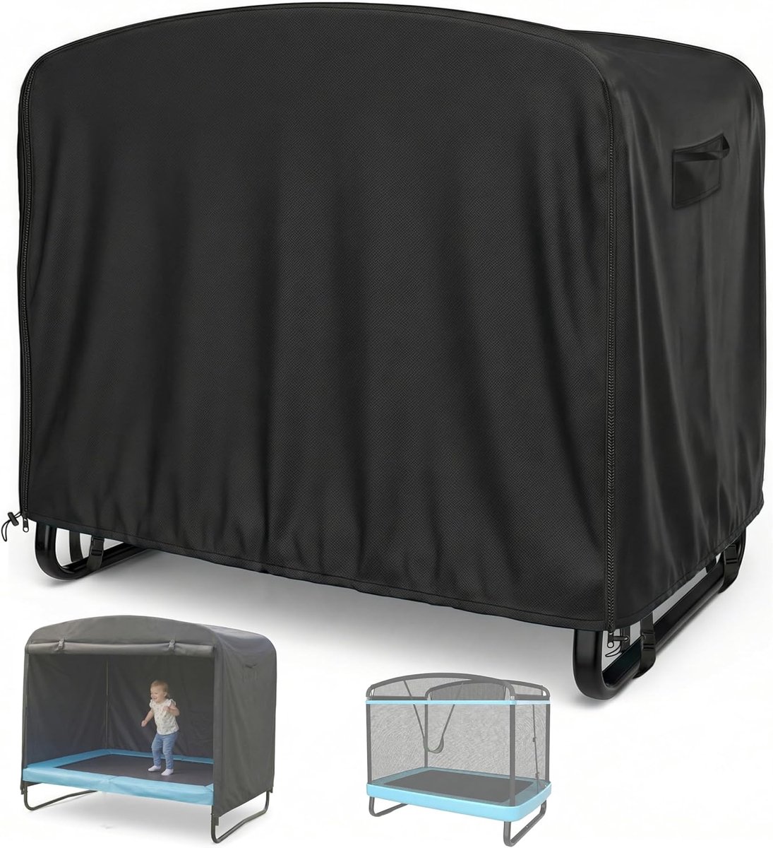 Mini trampolinehoes, rechthoekige trampolinehoes, zonnescherm voor buitentrampoline, waterdicht, beschermhoes voor peutertrampoline van 1,80 m