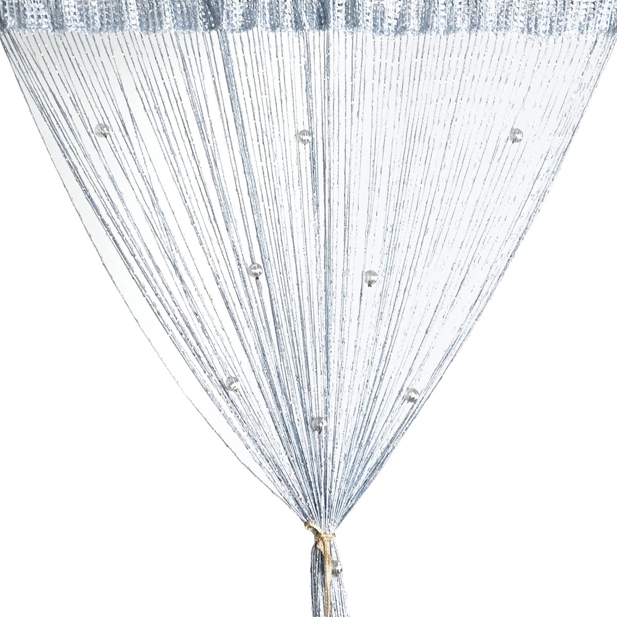 Parelgordijn, draadgordijn, glitter, wit, 100 x 200 cm, wandgordijn, etalagedecoratie, ruimteverdeler, vliegenbescherming voor bruiloft, café, restaurant (parelgrijs)