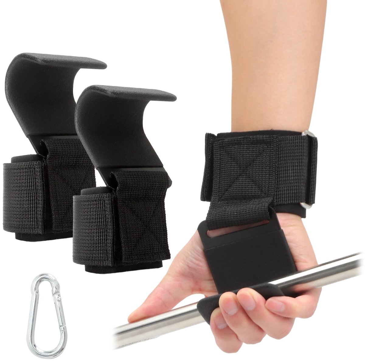 Haken voor mannen en vrouwen trekhulp haken, gewichthefhaak handvat pull-up trekhulp met haak training gym lifting straps voor pull-ups deadlifts ondersteuning