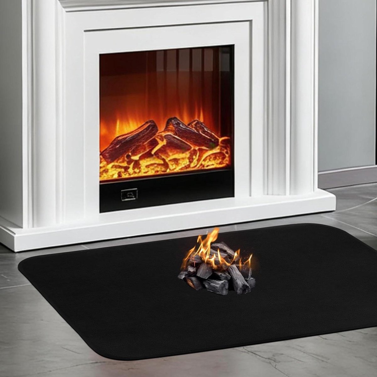 Vuurvaste Onderlegger - Hittebeschermingsmat Vonkenplaat - Grillen en Kachels - Hoge Temperatuurbestendigheid - 100 x 60 cm - Zwart