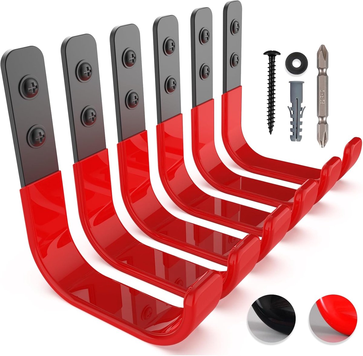 Zware 10 cm Garagehaken voor Wandmontage - Ladderhangers en Tuinslanghouders - 6 Stuks - T