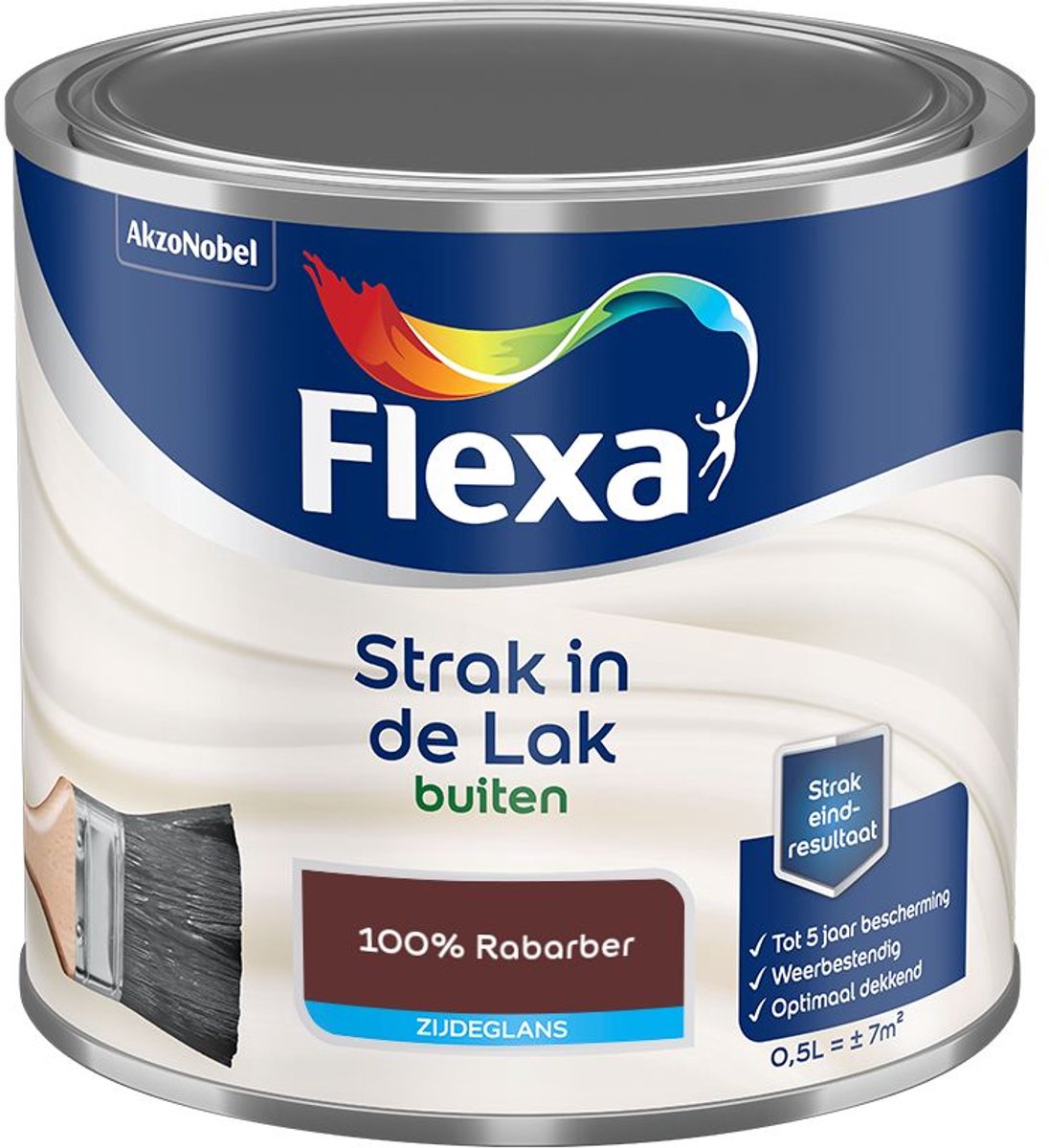 Flexa - Strak In De Lak Buitenlak Zijdeglans - 100% Rabarber - Mengverf - 500 Ml
