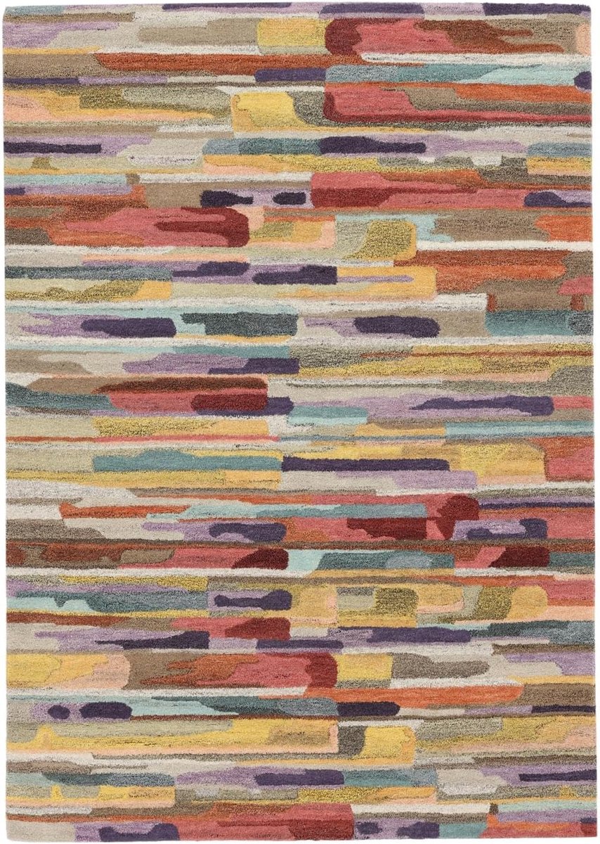 Sense, Vloerkleed, 160 x 230 cm, Rechthoekig, Middelpolig, Woonkamer, Eetkamer, Slaapkamer, Alleen chemisch reinigen, Care & Fair gecertificeerd, Veelkleurig