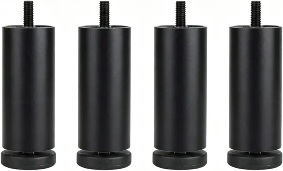 Poten voor meubels, in hoogte verstelbaar, 15 cm, vierkant, metaal, voor bank, woonkamer, keuken, meubelpoten, meubelpoten van aluminiumlegering met M8-schroefdraad